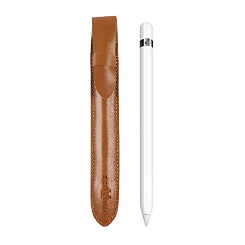 Boriyuan APPLE Pencil Halter Tasche Hülle Sleeve aus echtem Leder für Ipad Pro Pencil (Braun) - 4
