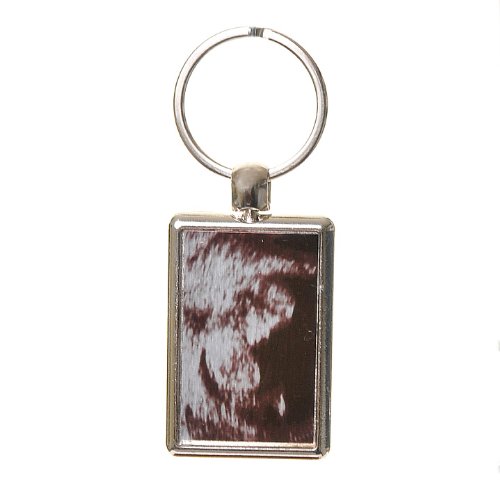 Chunky Silver Tone Baby Scan Keyring With Personalised Message On The Reverse