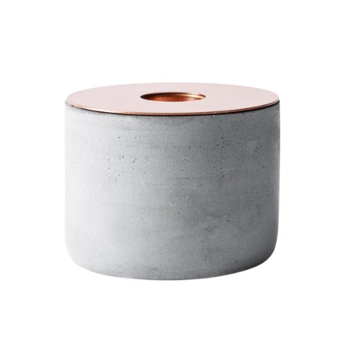 Menu 5612039 Kerzenhalter Chunk aus Beton, M, Höhe 7 cm, Durchmesser 8 cm, kupfer