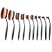 Tonsee 10Pcs Pro Foundation Brush Set Powder Blusher Toothbrush Curve Cosmetic Makeup Tool (10Pcs)