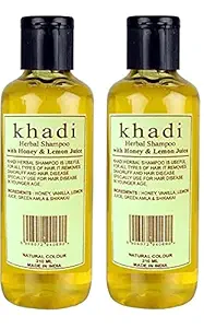 Khadi herbal Honey & Lemon juice Shampoo 420Ml Pack of 2 Parvati gramodyog herbal products Made in India