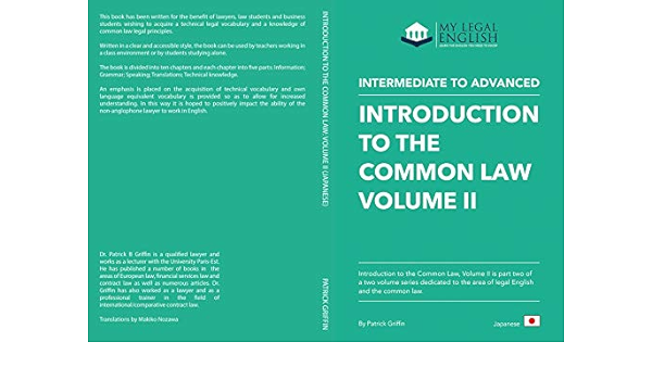 English For An Introduction To The Common Law Volume 2 Japan Version My Legal English Japanese Language Editions Book 5 Ebook Griffin Patrick Nozawa Makiki Amazon In Kindle Store