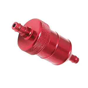 Segolike 8mm 5/16'' Anodized Alloy Universal Inline Gas Fuel Filter for Motorcycle Dirt Bike ATV - red