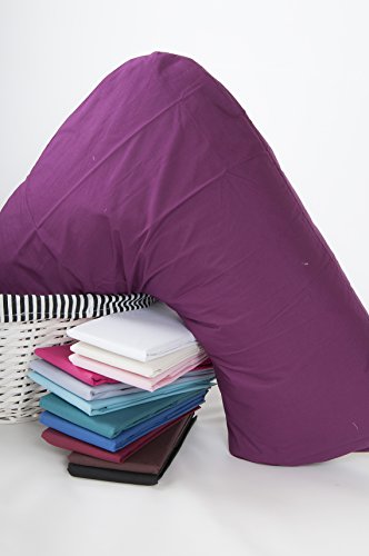 Orthopaedic V-Shaped Pillow Nursing Pregnancy Back Support Pillow with Free Aubergine Cover