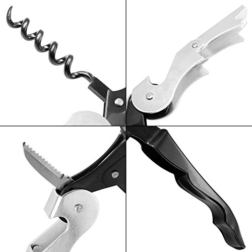 Korkenzieher Weinöffner Set 2, MAXIN Edelstahl Drei-in-One Flaschenöffner, Korkenzieher und Folienschneider für Sommeliers, Kellner und Barkeeper. - 7