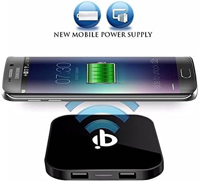 Wireless Charger, 11TT Portable Charger QI Wireless Charging Pad with Two USB Charging Ports for Galaxy S7 / S6 / Edge / Plus, Note 5 / 4, LG, Nexus, HTC and More (Black)