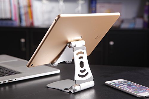 Tragbare Universelle Ständer Halterung für Handy, Laptop, iPad & Tablet, ksendalo faltbar, verstellbare Aluminium Halterung für iPhone, iPad, Samsung, Tablet PC und alle Smartphone/Laptop Geräte - 8