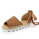  Sandalen Damen Sommer Sandaletten Plateau Offene Bohemia Espadrille Knöchelriemchen Flach Sommersandalen Riemchen Elegant Schuhe Schwarz Beige 35-44 KH35
