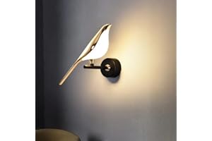 Winlams Lampa ścienna Magpie Salon TV Tło Luksusowy hotel Sypialnia Lampka nocna Prosta kreatywna czerwona lampa ścienna dla ptaków (pojedyncze ciepłe światło) (WD187)