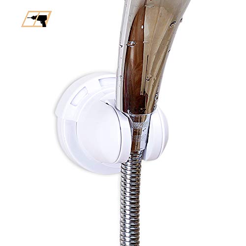 OOWOLF Staffa Supporto Doccia con Ventosa, Supporto per Soffione Regolabile a 45° Removibile, Materiale ABS, senza perforzione, per Bagno