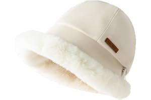 YAMEE Chapeau d'hiver pour Femmes Chaud Peluche Doublure,Femme Bonnet Beanie Tendance Anti Froid,Chapeau Bob d'hiver Femme Réglable Coupe-Vent,Bonnet de Ski Femme Chic,pour Sports de Plein Air