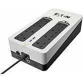 Eaton 3S 700B UPS - Off Line Uninterruptible Power Supply - 3S700B - 700VA (8 BS outlets, 2 USB Type-A ports, Quiet, Shutdown