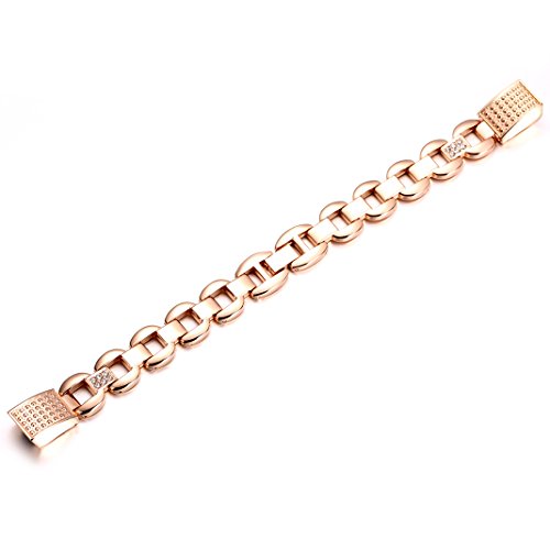 Für Fitbit Alta HR Armband Rosa Schleife® Smart Watch Band Edelstahl Glitter armbänder Wrist Strap Uhrenarmband mit Metallschließe und Schnalle Ersatzarmband Replacement Wristband für Fitbit Alta Fitness Armband - 6