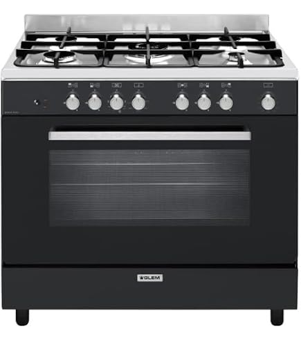 Piano De Cuisson Mixte Glem GU850CER - 98L / 5 Feux Gaz - Noir - NEUF