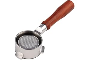 CAPFEI Portafiltro senza fondo 54 mm, compatibile con macchine da caffè Sage/Breville Barista serie 870/878/880 e 54 mm Sage/Breville, manico in legno