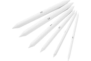Jitnga 6 Stück Papierwischer Bleistife, Doppelköpfe Papier Stift Weiß Art Papier Stümpfe Für Student Skizze Zeichnen, Malen Zubehör, Radiergummi Stift