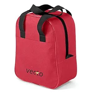 Vecto Prima Polyester Lunch Bag for Regular Tiffin Boxes for Office Men, Women and Kids (Large, Red)