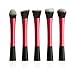 LyDia Professional 5pcs Hot Red Pink flat top foundation/angled blusher/face powder/stippling/face contour makeup brush set