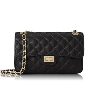 CTM-Beutel der stilvollen Frauen, gesteppte, 27x17x9cm, echtes Leder 100% Made in Italy