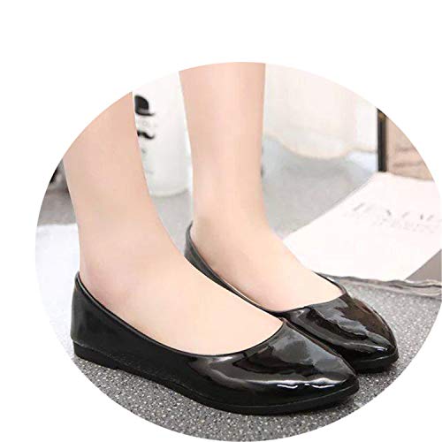 New Pu Patent Leather Shoes Woman Single Shoes Shallow Round - Main Image