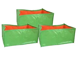 COIR GARDEN Terrace Gardening HDPE Grow Bag for Vegetable Plant (18x12x12 Inches) - Pack of 3