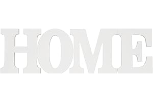 ‎DRULINE DRULINE 3D Buchstaben Deko Schriftzug "HOME" – 18 cm hoher Schriftzug zum Hinstellen aus MDF Holz, Matt Weiß lackiert – Deko Buchstaben für Wohnzimmer, Schlafzimmer, Flur – Modernes Design, 19x18x3 cm