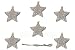 Produktbild * 6er Set weihnachtliche glitzerne Dekosterne Weihnachtssterne aus 2 Farben wählbar (silber)