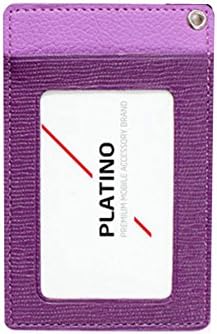 ID Card Badge Holder Unisex Card Case Wallet Lanyard Necklace Neckholder Neck Strap (Purple)