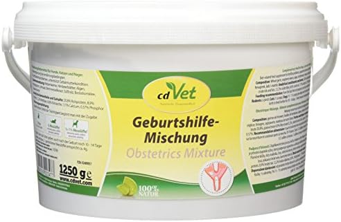 cdVet Naturprodukte Geburtshilfe-Mischung 1,25 kg - Dog, cat, rodents - Complementary feed - birth support + development of the embryo - regeneration of the uterus after birth -