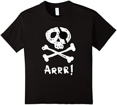 Kids Skull &amp; Crossbones Arrr! Funny Pirate T-shirt 4 Black