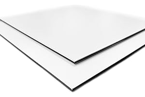 SIGNALÉTIQUE.BIZ FRANCE Panneau Composite Aluminium Blanc 2 mm. Plaque alu avec au Centre un Polyéthylène (PVC) Aluminium Composite Blanc 2 mm - 30 x 30 cm (300 x 300 mm) -