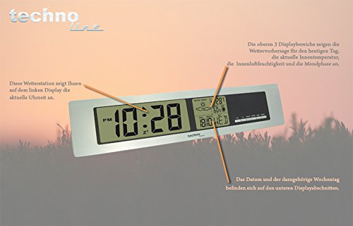 Technoline Wetterstation WS 9123 mit Vorhersage von Wettersituation, Innentemperatur und Mondphasenanzeige - 2
