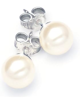 1 Paar 925 Sterling-Silber Perlen-Ohrstecker gefertigt mit Swarovski® Kristall Perlen 8mm (Creme)
