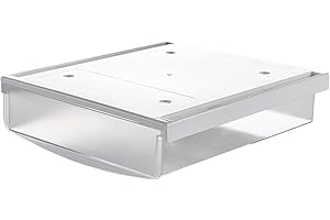 TUKA-i-AKUT 3,5L Cajón Debajo del Escritorio 24x21x8cm, Autoadhesivos Cajón Oculto de Almacenamiento, Grande Utensilios Organizador Debajo del Estante para Oficina Hogar, Translúcido TKD8606