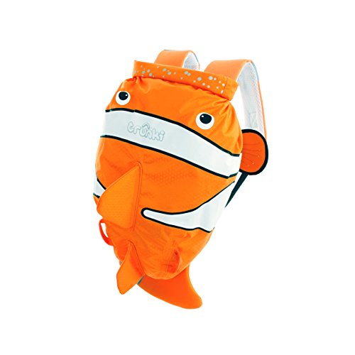 Trunki Zainetto impermeabile per piscina e palestra per bambini - PaddlePak Chuckles, il pesce pagliaccio (Arancione)