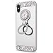 Produktbild iPhone X Hülle,iPhone XS Hülle,iPhone X Spiegel Hülle Mirror Case,Surakey Luxus Glitzer Strass TPU Schutzhülle für iPhone X/iPhone XS Silikon Handyhülle mit Glitzer Strass 360-Grad Handy Ständer Ring Holder, Neu Mode Cool Bling Glitzer Kristall Strass Diamant Silber Schlank Ultradünnen TPU Silikon Schutz Handy Hülle Case Tasche Silikon Crystal Case Durchsichtig Rahmen Schlank Etui Bumper für iPhone X/iPhone XS, Silber