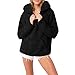 Produktbild Yazidan Neu Frau üBergrößE BeiläUfig Oberteile Mit Kapuze Parka Outwear Strickjacke Bluse Sweatshirt Vlies Winter Dicker Warm Spielanzug Outfits Kleider T-Shirt Mode Elegant Abschlag(Schwarz,L)