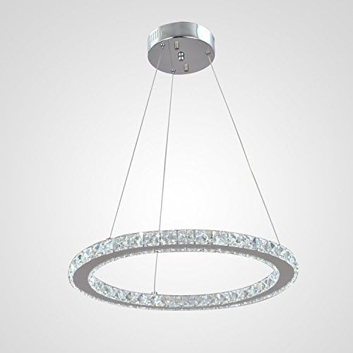 Siminda LED Crystal Chandelier Lights Lighting Lamps Transparent Crystal Round 1 Ring 110-120V Warm White