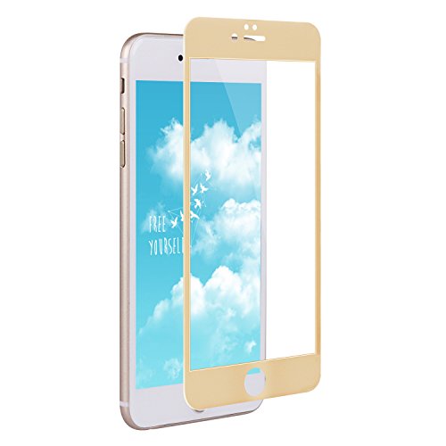 iPhone 7 Plus Panzerglasfolie, ZXK CO 2 Stück Ultradünn 3D Full Screen 99% durchsichtiger Displayschutzfolie Panzerglas Schutzfolie Schutzglas 9H Hartglas für iPhone 7 Plus – Gold 3D Round edge - 2