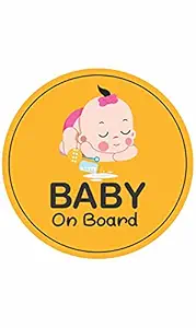 CVANU Baby On Board Kids Safety Warning Window Sign Sticker for Car PVC Vinyl CV10 (Pack of 2) A