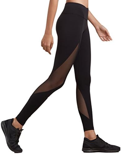 dh Garment Women's Mesh Leggings High Waist Yoga Pants With Pocket-Squat Proof (W01, Large (Waist 70 cm - 73 cm))