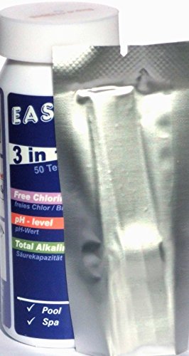 50 Teststreifen 3 in 1 für Chlor, pH + Alkalinität von well2wellness® - 3