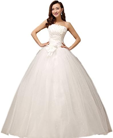 atopdress@ XF01 Wedding bride wear big day dress eveing ball prom dress party wear (20, Ivory)