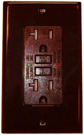 Royal Pacific 9225BRN-L GFCI 20 Amp Ground Fault Circuit Interrupter, Brown with Green LED Indicator Light by RP Lighting