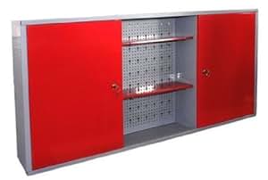 Werkstattschrank aus Metall mit verschließbaren Türen, zwei