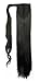 S-noilite® 23" Clip in hair extensions Wrap Around Ponytail Long Straight Hairpiece (23 inches, Natural Black)