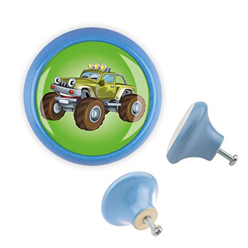 Preisvergleich Produktbild Möbelknopf 044 Bestseller MKSP004 03443B Big Foot Truck Blau
