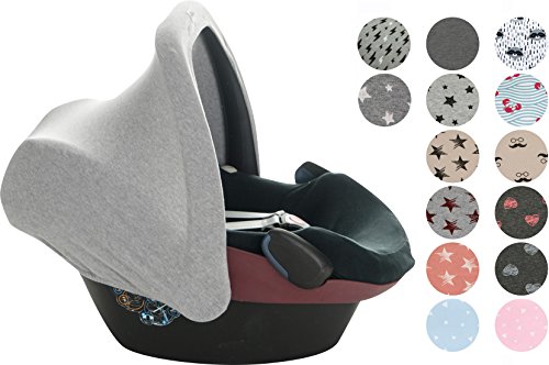 Janabebe® ** Grey ** Universal Verdeck / Dach für Maxi Cosi/Babyschale Gruppe 0+ als Sonnenschutz / Windschutz / SonnenDach / Sonnenverdeck