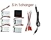 Price comparison product image CreaTion® 5pcs Spare 3.7V 750mAh Battery + 5 in1 Charger For RC Quadcopter Drone MJX X300C X400 X500 X800