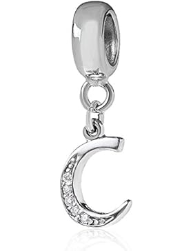 Andante-Stones 925 Sterling Silber Dangle Bead ALPHABET